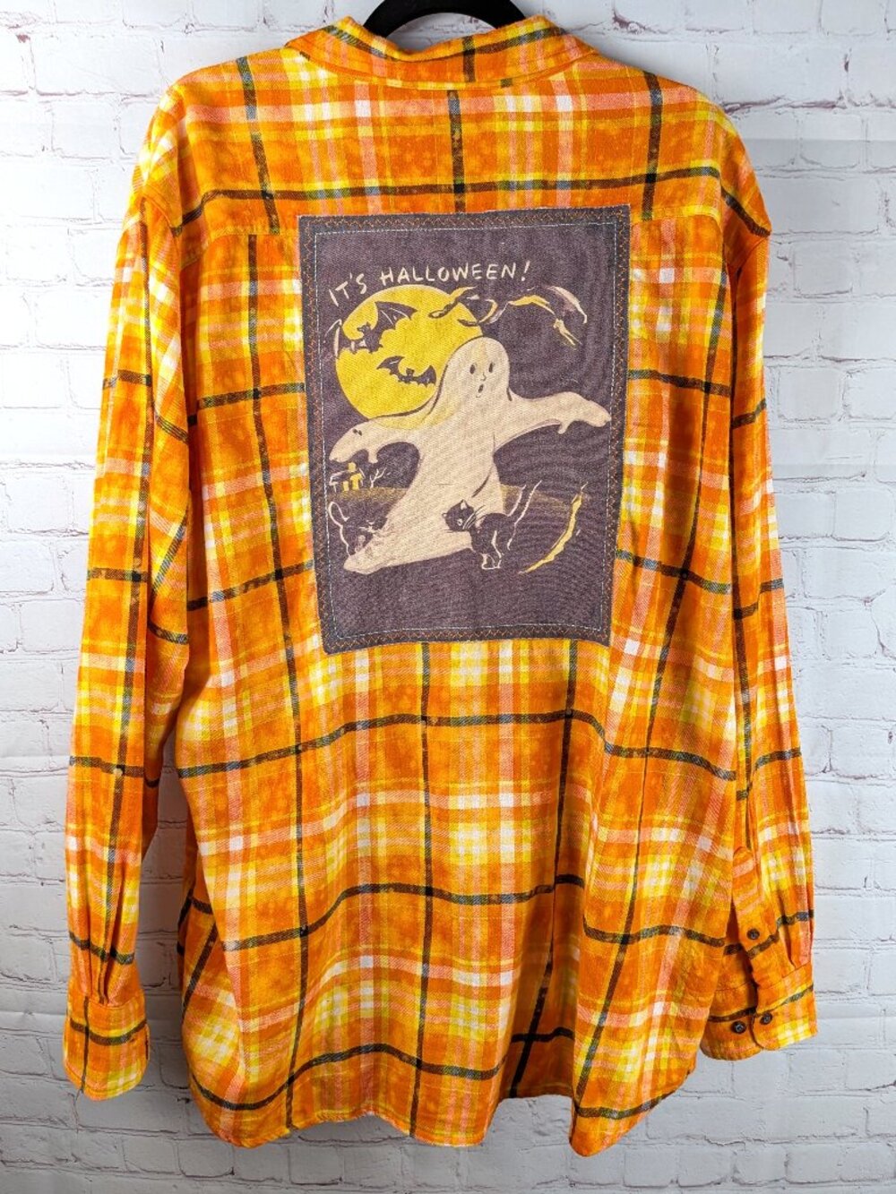Angry Minnow Halloween Art Panel Flannel Shirt XXL/2X